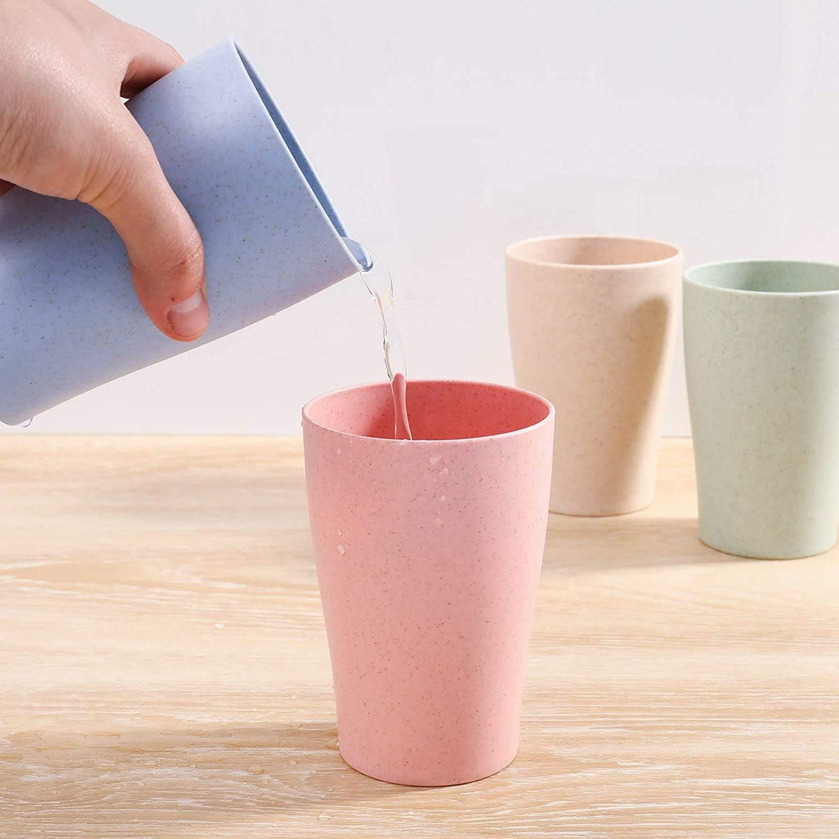 Plastic Drinking Cups 275ml (Set of 4, Assorted Colors) – Lightweight, Unbreakable, Dishwasher